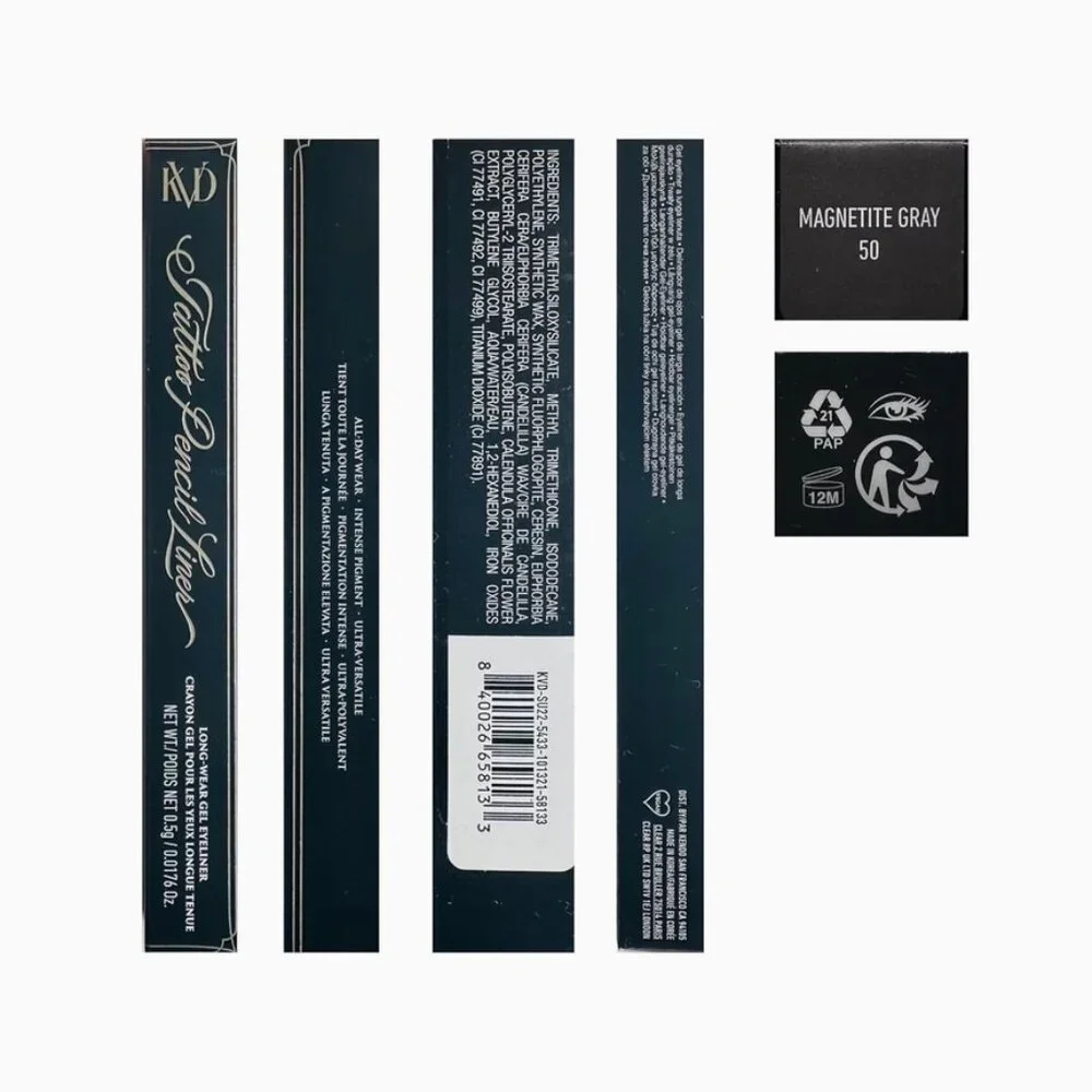 KVD Tattoo Pencil Liner 50 MAGNETITE GRAY Long-wear Gel Eyeliner
